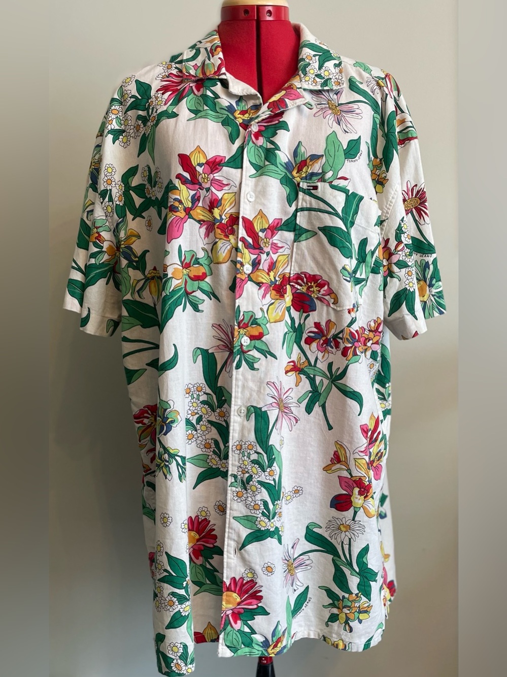 Tommy Hilfiger - cotton/ linen blend button up shirt Size XXL